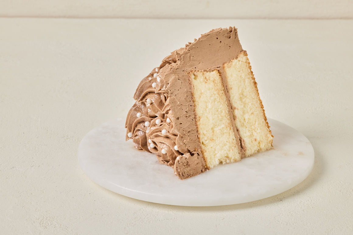 White Cake With Chocolate Icing