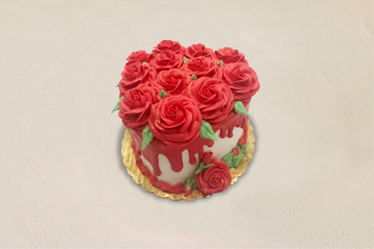 Red Rose Bouquet Cake