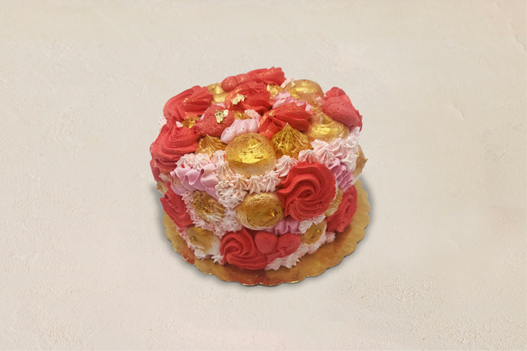 Gold Rose Bouquet Cake